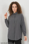 Women's Oversize Basic Cotton Gray Hijab Shirt - 3