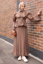 Brown Baby Collared Shirt and Skirt Set