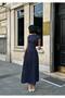Premium Women's White Polka Dot Maxi Length Short Sleeve Halter Neck Balloon Dress - 3