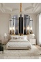 Modern Lighting, Chandelier, Candle Glass Chandelier, Antique Bronze + Black Color, 52x45x10 cm, Suitable for bedroom and living room, Adjustable height. - 4