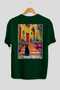 For the Love of Cats 55 Cats Printed Green Oversize T-Shirt 100% Cotton Unisex Cat Lover Premium Design