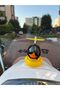 Duck with Helmet and Propeller Motorcycle Ornament - Vehicle Dashboard Ornament No. 8 with Helmet - 3