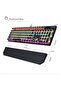 Typewriter Mechanical Gaming Keyboard, Retro Black Punk Round Keycaps RGB Rainbow Backlit Wired - 8