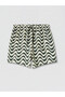 Trendlucky Men's Short Length Patterned Swim Shorts with Difference in Length - 5
