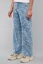 Bow Print Straight Jeans with Button Closure - 2