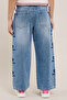 Embroidered Straight Fit Jeans with Button Closure - 5