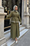 Women's Lace Skirt Suit Khaki Green - 2
