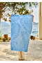 100% Cotton Paisley Jacquard Beach Towel Blue (90X160 cm) - 2