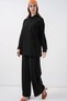 Women's Lace-Up Tunic Trousers Double Set - Black 1414 - 4