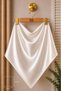 Lycra Satin Scarf.Women's Scarf. Simple Scarf. Foulard. Women's Bandana. Women's Hair Band. 60X60 Cm. Broken Pearl White - 2