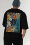For the Love of Cats 103 Cat Printed Black Oversize T-Shirt 100% Cotton Unisex Cat Lover Premium Design - 7
