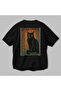 95 Cats for Cat Lovers Printed Black Oversize T-Shirt 100% Cotton Unisex Cat Lover Premium Design - 3