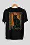 95 Cats for Cat Lovers Printed Black Oversize T-Shirt 100% Cotton Unisex Cat Lover Premium Design