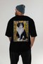 For the Love of Cats 53 Cats Printed Black Oversize T-Shirt 100% Cotton Unisex Cat Lover Premium Design - 5