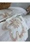Premium Trend Embroidery Sequin Detailed Linen Kimono Shirt - 3