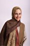 شال أهنك مزخرف بنمط متدرج من الجانبين - بني قرفة وخردل - 5