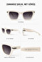 نظارات شمسية بإطار أبيض من الزجاج المتدرج للجنسين - 3