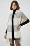 Women's Tasseled Square Patterned Knitwear Gray Scarf & Shawl - 2