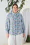 Blue Classic Collar Patterned Tunic - 2
