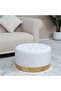 Tasha Round Ottoman | Multi-Functional Stool | Upholstered Footrest Without Storage L60xW60xH35cm -Beige