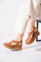 Hunas Direkli Genuine Leather Women's Sandals Tan Skin - 2