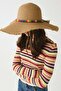 Wide Straw Hat with Bead Stone Detail Y8222 Camel - 2