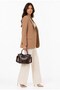 Alessia Charmlı Medium Size Soft Leather Look Large Volume Bitter Brown Women's Hand and Crossbody Bag - 5