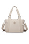 Daily Medium Size Waterproof Crinkle Fabric Women's Shoulder Bag Beige