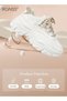 Women Stylish Chunky Sneakers, Lace up Non Slip Platform Shoes, Versatile Low Top Sneakers with Soft - 3