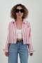 Fuchsia striped short shirt - 4
