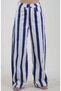 Blue Striped Palazzo Denim Trousers - 5
