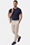Beige Slim Fit Waffle Textured Summer Sports Suit – Half-Lined Lycra 2-Piece Combination 2604007 - 2