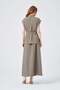 Women's Stone Detailed Vest Suit Khaki 31394 - 6