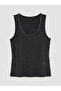 Anthracite U-Neck Stoned Women's Tank Top