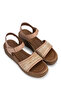Women's Genuine Leather Beige Heeled Sandals - 2