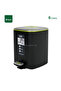 Square Step Trash Bin with Soft Closing Lid Black 6L