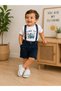 Baby Boy Blue Gabardine Capri Pants Summer Comfortable Fit Children's Shorts - 3