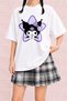 Women's Cute Kawaii Printed Oversize Crew Neck Cotton Casual Combed Cotton T-Shirt