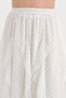 Women's Polka Dot Patterned Long Skirt with Ruffle Detail and Elastic Waist Design - 7