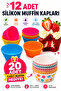 Set of 12 Silicone Muffin Molds + 20 Paper Muffin Cases as a Gift |   Suitable for Oven and Freezer
