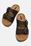 Double Buckle Women's Slippers Black - 5
