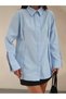 Women's Mirelle Woven Poplin Fabric Waist-Slit Shirt with Chain Detail - 6