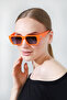 Women's Orange Frame Black Glass Sunglasses - 3