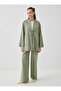Tie-Detail Tunic & Trousers Double Linen Set - Çağla - - 3