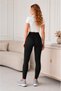 Women's black diving fabric high waist gathering tulle detailed sports leggings - 7