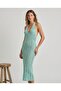 Summer Halter Neck Backless Knitwear Dress - 2