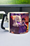 كوب سيراميك فاخر مطبوع من Undertale (قطعة واحدة) بمقبض أسود خاص بمقبض مموج V5D