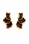 Summer Luxury Steel Brown Enamel Wavy Design Women's Earrings