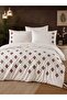 Arya Punch Embroidered 6 Piece 100% Cotton Double Duvet Cover Set