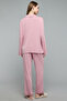 Solid Lapel Collar Pyjama Set - 5